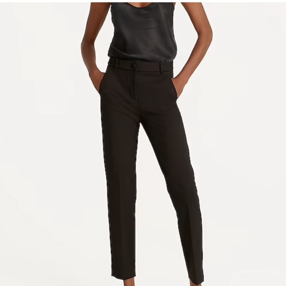 J. Crew Cameron High-Waisted Trousers (black)